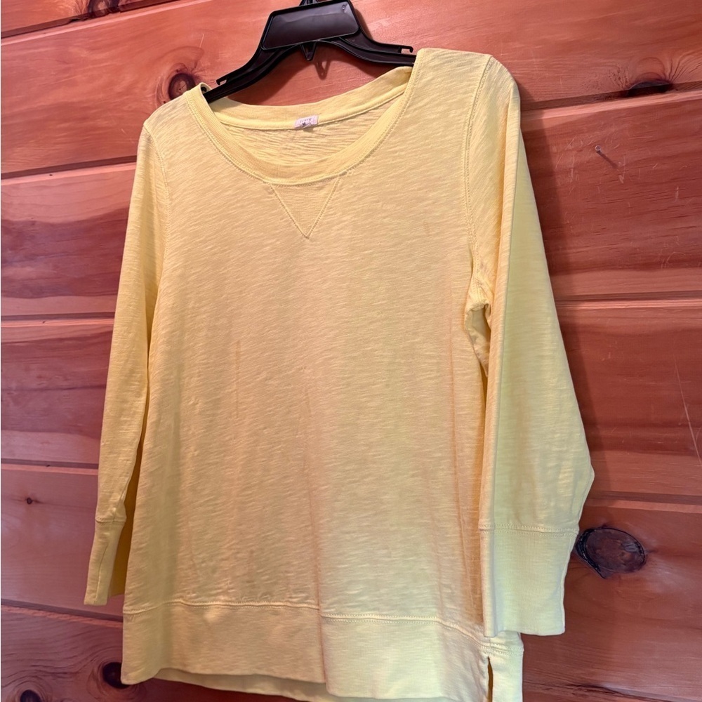 J. Crew Yellow Long Sleeve Relaxed Blouse size Medium